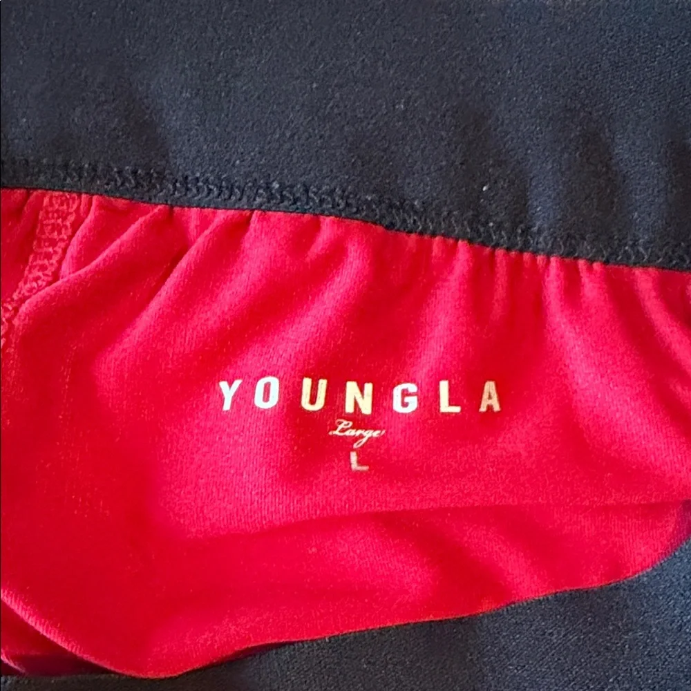 YoungLA Mens Red 5” Athletic Shorts with Liner - Picture 2 of 4